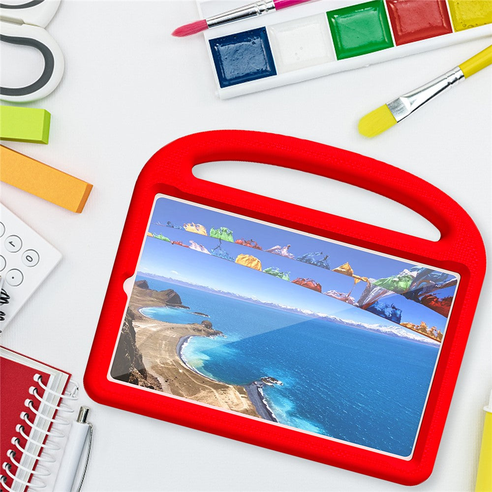 For Lenovo Tab M9 Sparrow Style EVA Case Foldable Kickstand Tablet Protective Cover with Portable Handle - Red