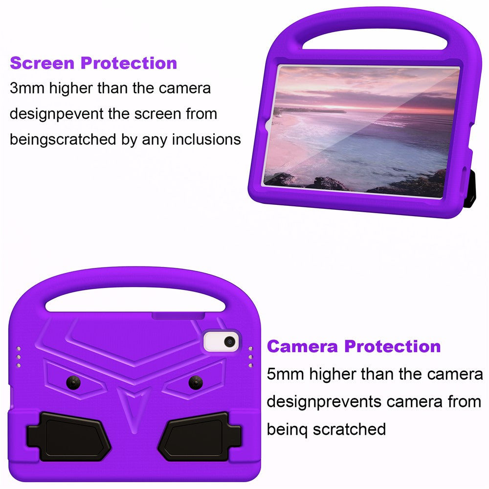 For Lenovo Tab M9 Sparrow Style EVA Case Foldable Kickstand Tablet Protective Cover with Portable Handle - Purple