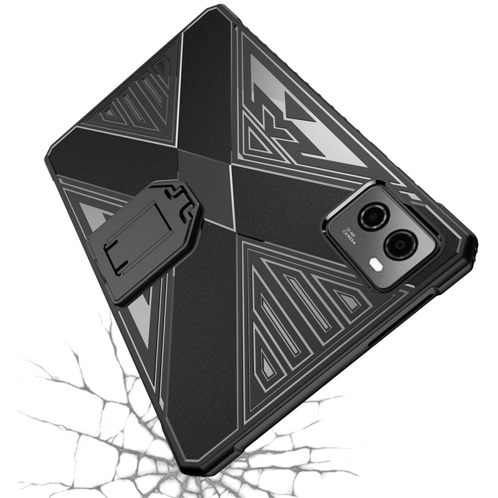 PC+TPU Hybrid Tablet Case for Lenovo Legion Y700 (2023) Foldable Kickstand Drop-proof Tablet Cover - Black