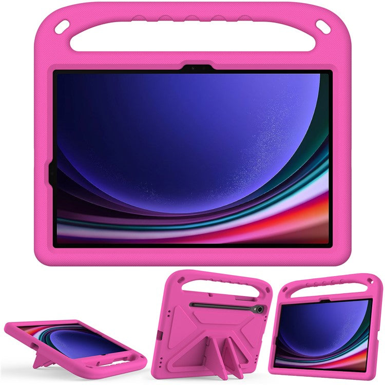 Handle EVA Case for Samsung Galaxy Tab S7 / S8 / S9 , Shockproof Kickstand Tablet Cover - Rose