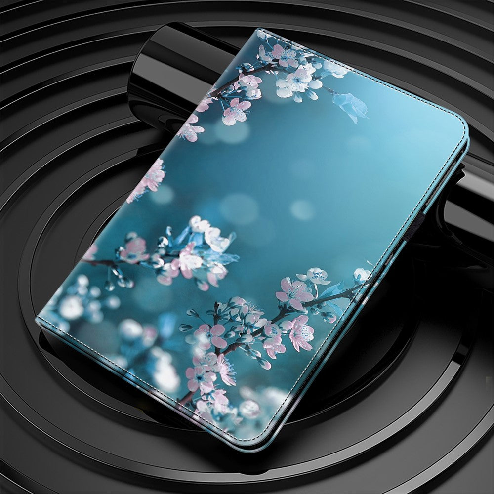 Anti-scratch PU Leather Tablet Case For Lenovo Tab P11 Gen 2 Pattern Printing Stand Card Holder Cover - Plum Blossom