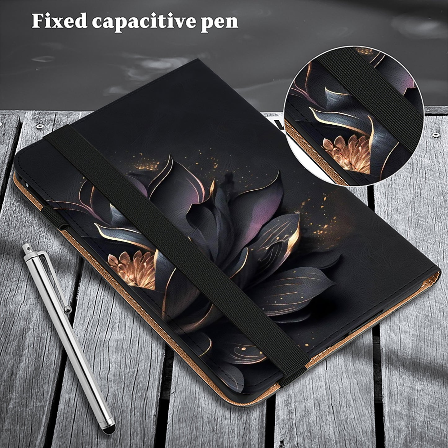 For Samsung Galaxy Tab S10+ / S9+ / S9 FE+ All-Inclusive Protection PU Leather TPU Tablet Stand Case Pattern Printing Cover - Purple Lotus