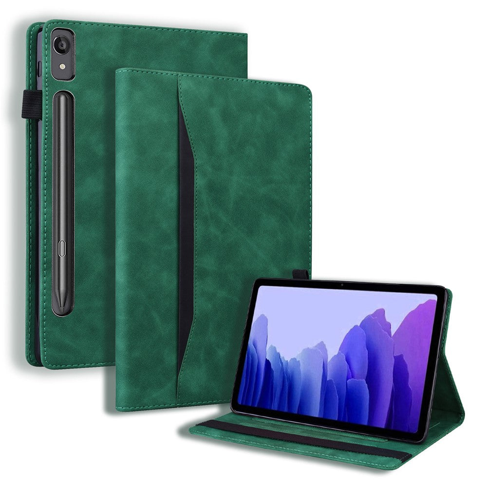 For Lenovo Tab P12 PU Leather Tablet Case Wallet Stand Full Protection Tablet Cover - Green