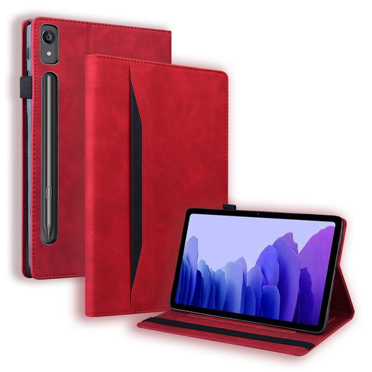 For Lenovo Tab P12 PU Leather Tablet Case Wallet Stand Full Protection Tablet Cover - Red