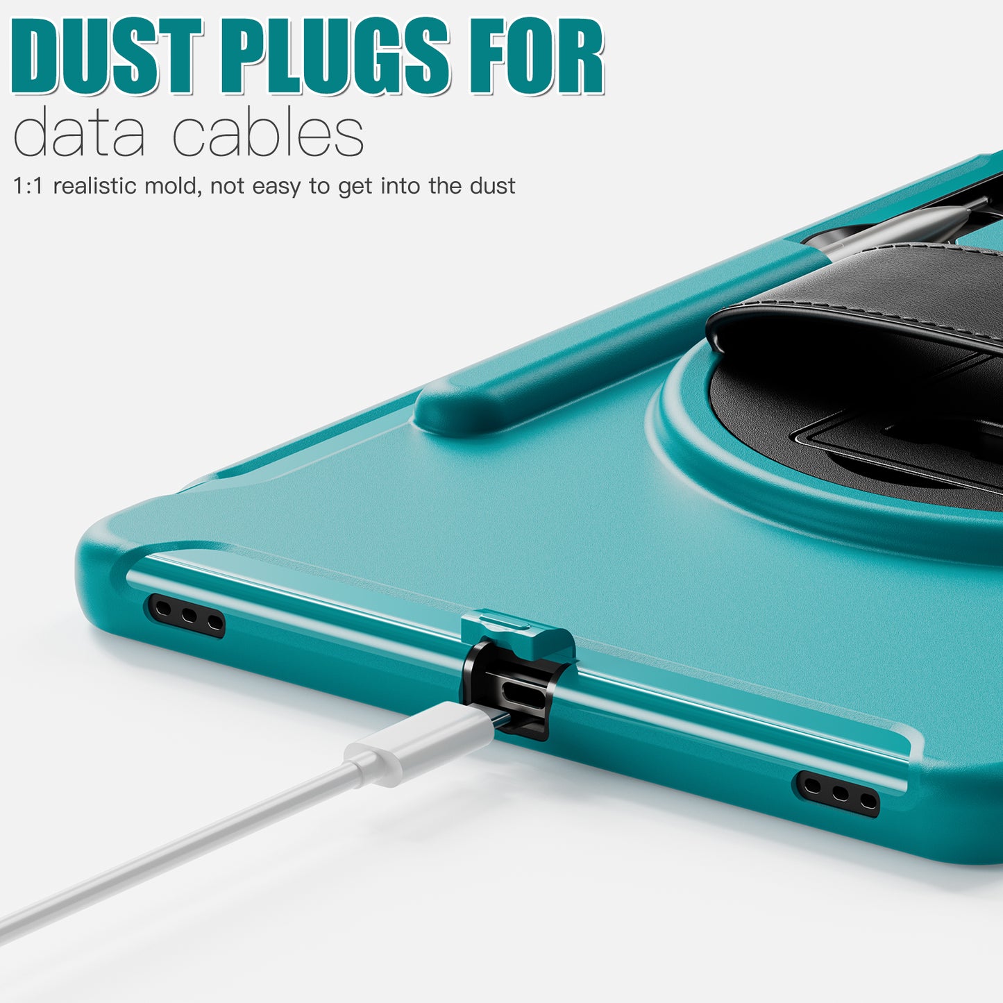 For Samsung Galaxy Tab S9 FE+ / S7+ T970 / Tab S7 FE T730 / Tab S8+ X800 / Tab S9+ X810 Case Pen Holder PC+TPU Tablet Kickstand Cover - Blue