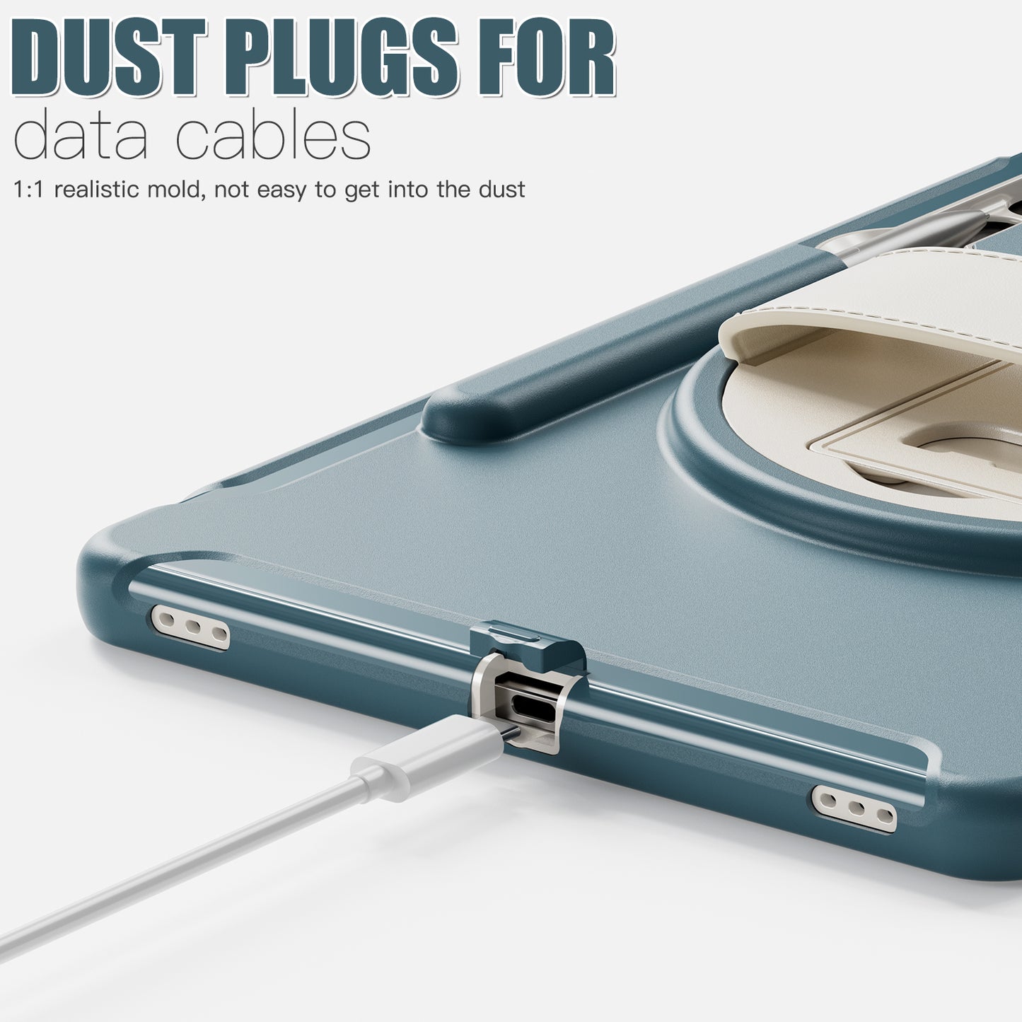 For Samsung Galaxy Tab S9 FE+ / S7+ T970 / Tab S7 FE T730 / Tab S8+ X800 / Tab S9+ X810 Case Pen Holder PC+TPU Tablet Kickstand Cover - Cornflower Blue