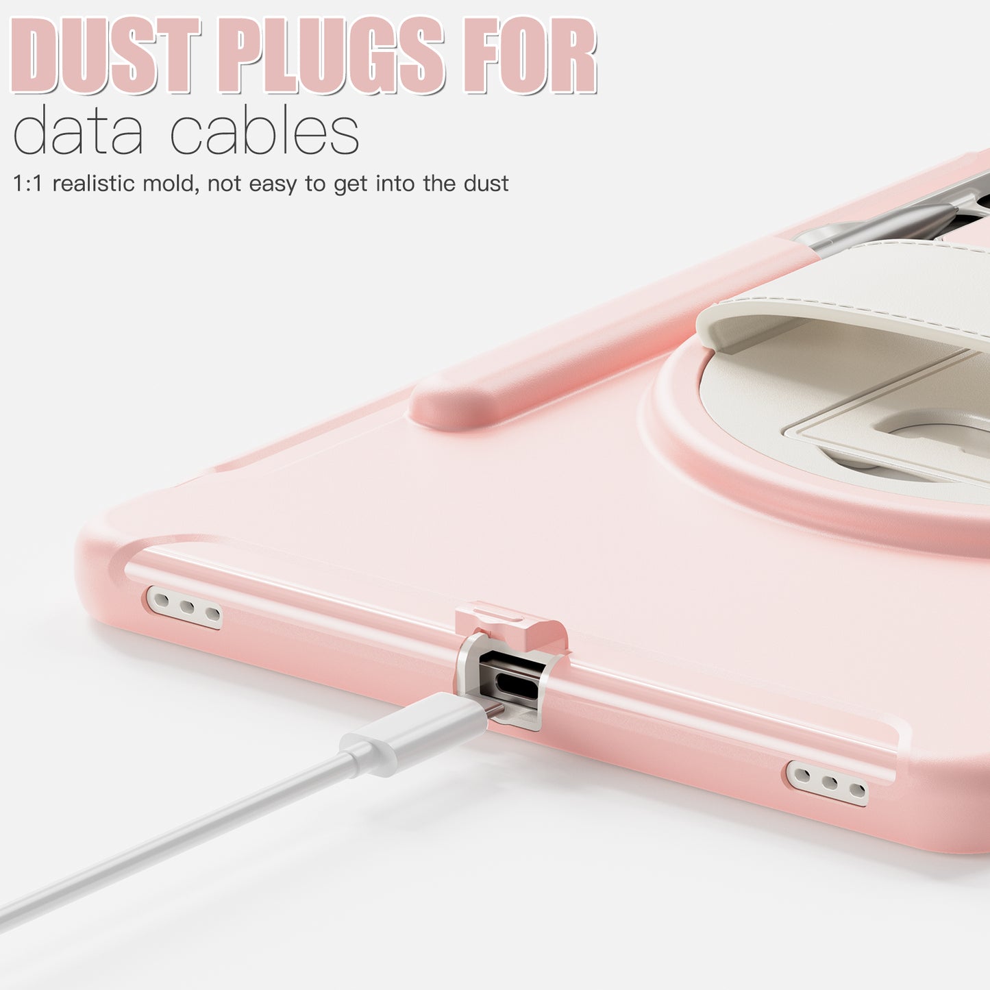 For Samsung Galaxy Tab S9 FE+ / S7+ T970 / Tab S7 FE T730 / Tab S8+ X800 / Tab S9+ X810 Case Pen Holder PC+TPU Tablet Kickstand Cover - Cherry Blossoms Pink