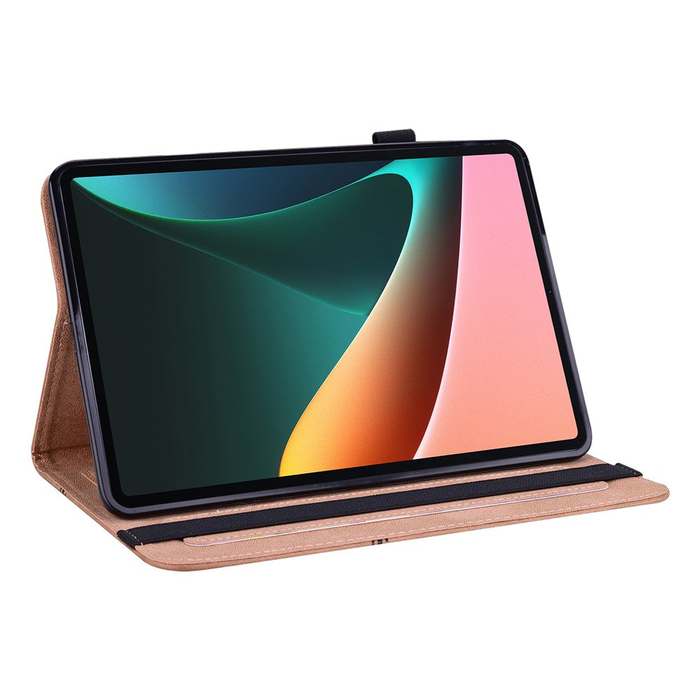 For Lenovo Xiaoxin Pad Pro 12.7 inch PU Leather Case Stand Card Holder Tablet Cover - Brown