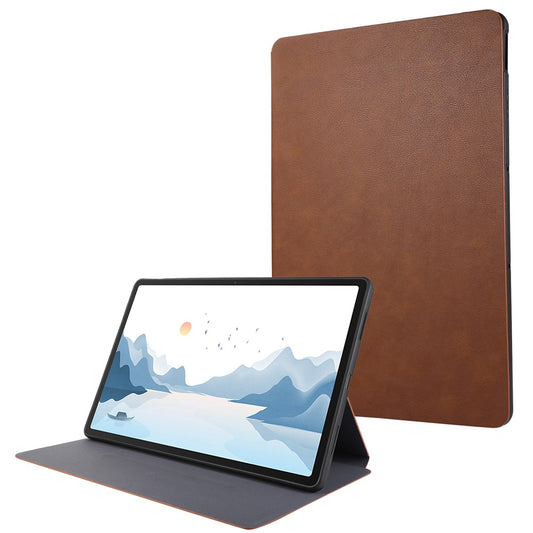 For Lenovo Xiaoxin Pad Pro 12.7 inch Case Shockproof PU Leather Flip Tablet Cover with Stand - Brown