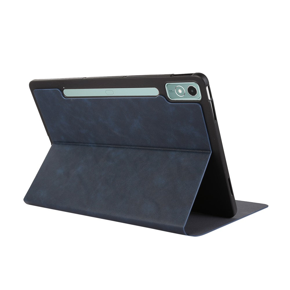 For Lenovo Xiaoxin Pad Pro 12.7 inch Case Shockproof PU Leather Flip Tablet Cover with Stand - Blue