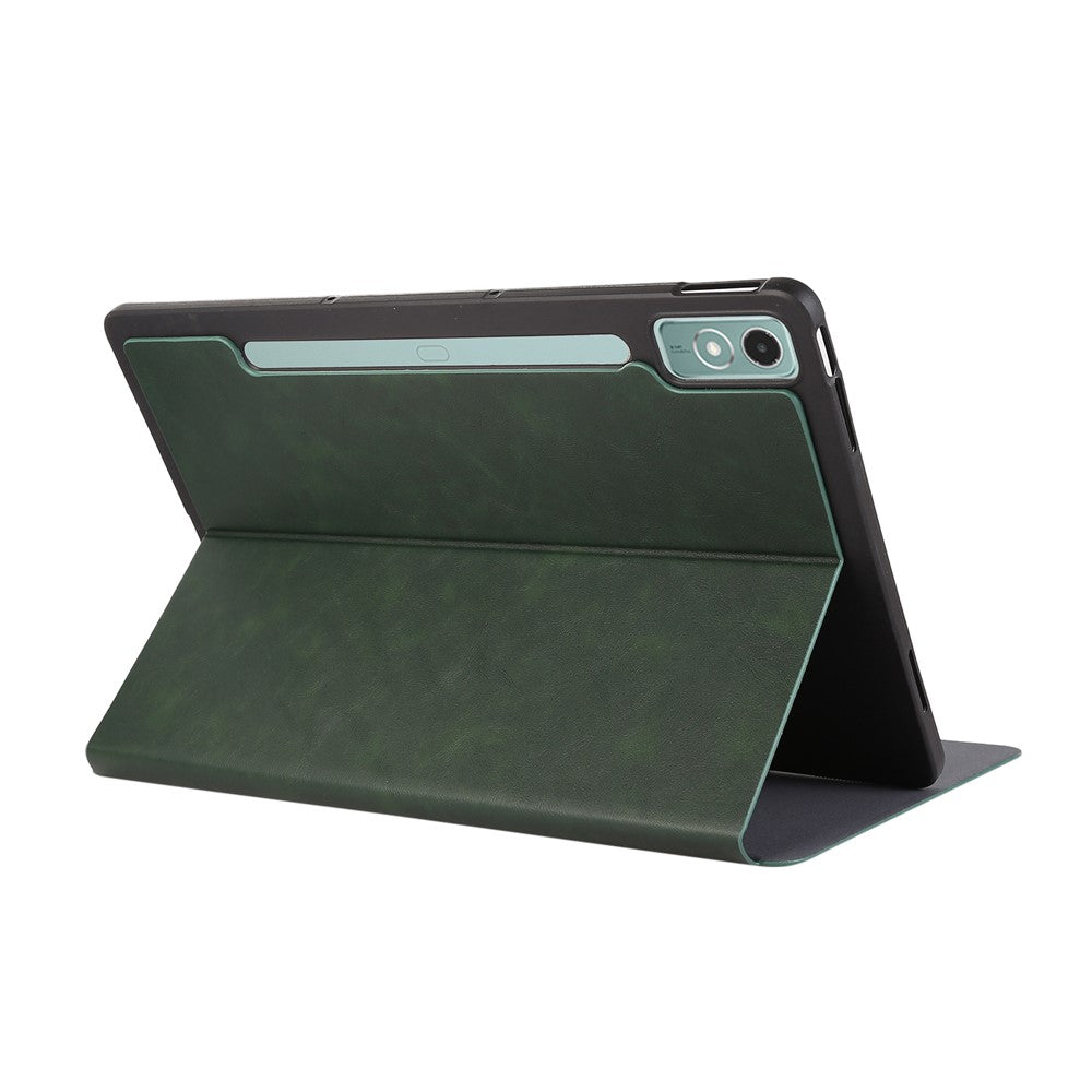 For Lenovo Xiaoxin Pad Pro 12.7 inch Case Shockproof PU Leather Flip Tablet Cover with Stand - Green