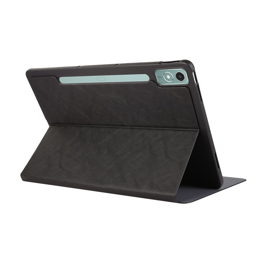 For Lenovo Xiaoxin Pad Pro 12.7 inch Case Shockproof PU Leather Flip Tablet Cover with Stand - Black