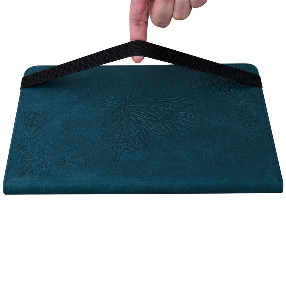 For Lenovo Legion Y700 (2023) / Tab Gen 2 Case PU Leather Imprinted Card Holder Stand Tablet Cover - Dark Blue