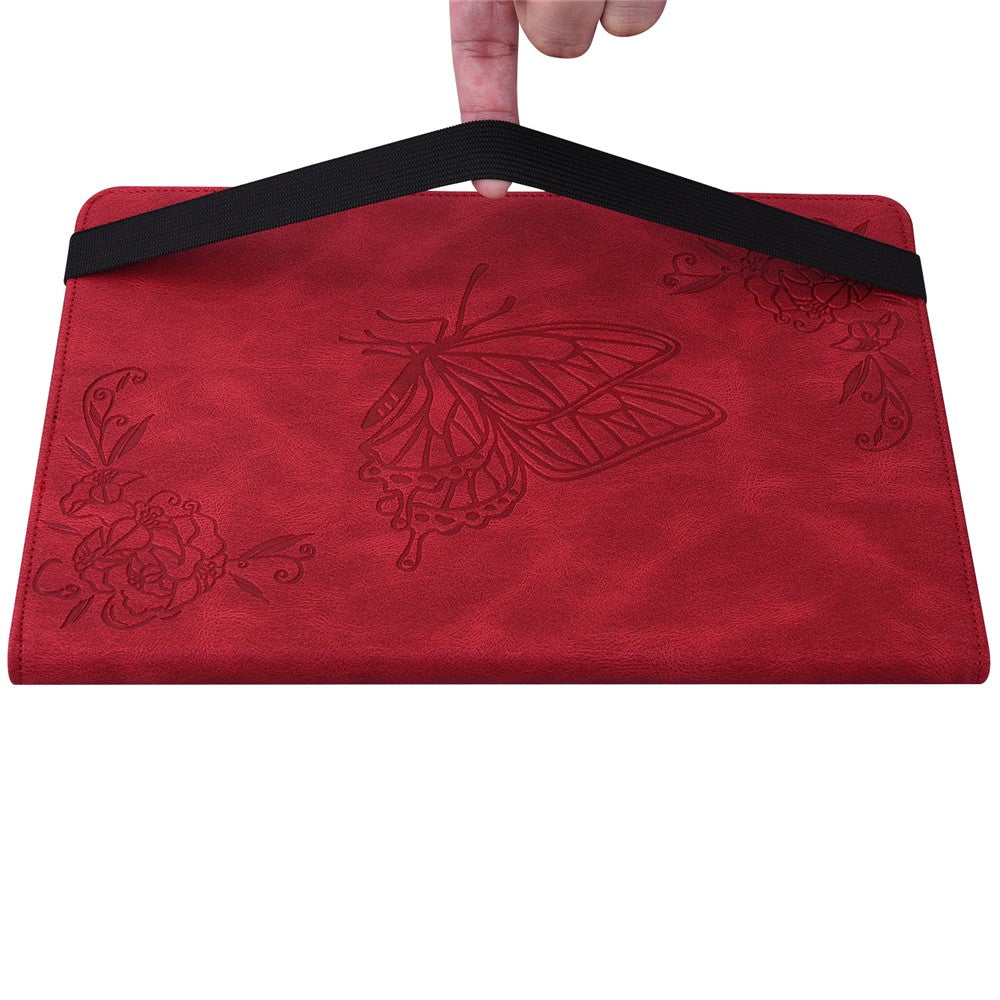 For Lenovo Legion Y700 (2023) / Tab Gen 2 Case PU Leather Imprinted Card Holder Stand Tablet Cover - Red
