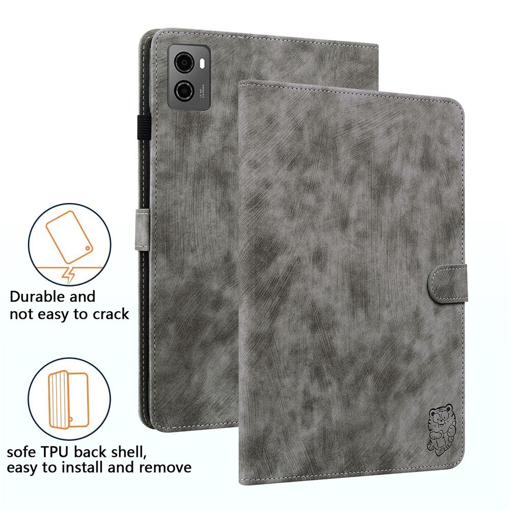 For Lenovo Legion Y700 (2023) / Tab Gen 2 Cover Imprinted Stand PU Leather Card Holder Tablet Case - Grey