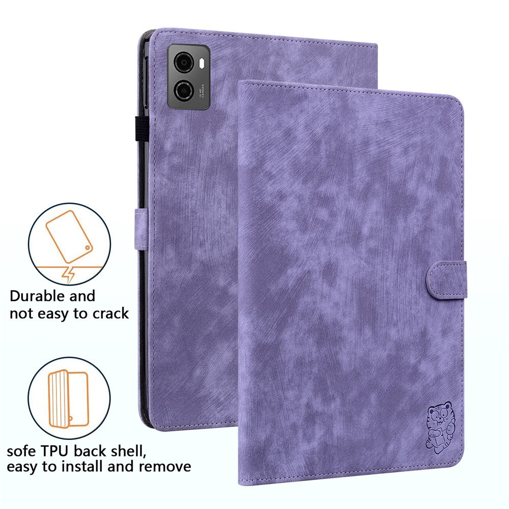 For Lenovo Legion Y700 (2023) / Tab Gen 2 Cover Imprinted Stand PU Leather Card Holder Tablet Case - Purple