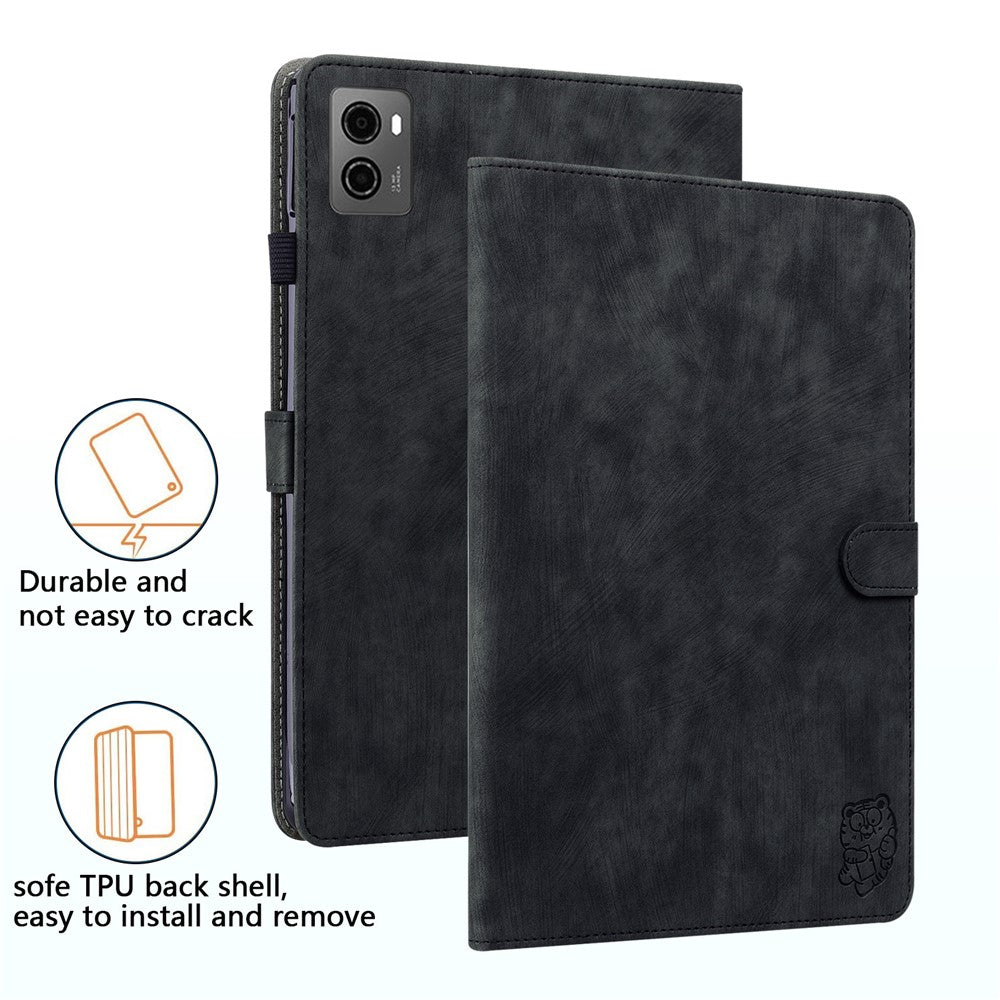 For Lenovo Legion Y700 (2023) / Tab Gen 2 Cover Imprinted Stand PU Leather Card Holder Tablet Case - Black