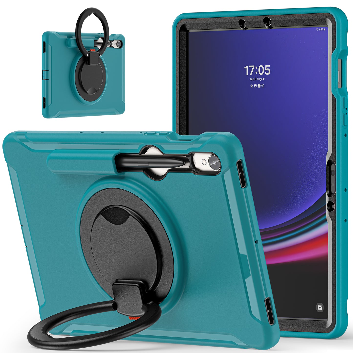 For Samsung Galaxy Tab S9 FE / S7 T870 / S8 X700 / S9 X710 Case Kickstand Tablet Cover with Pen Slot - Blue