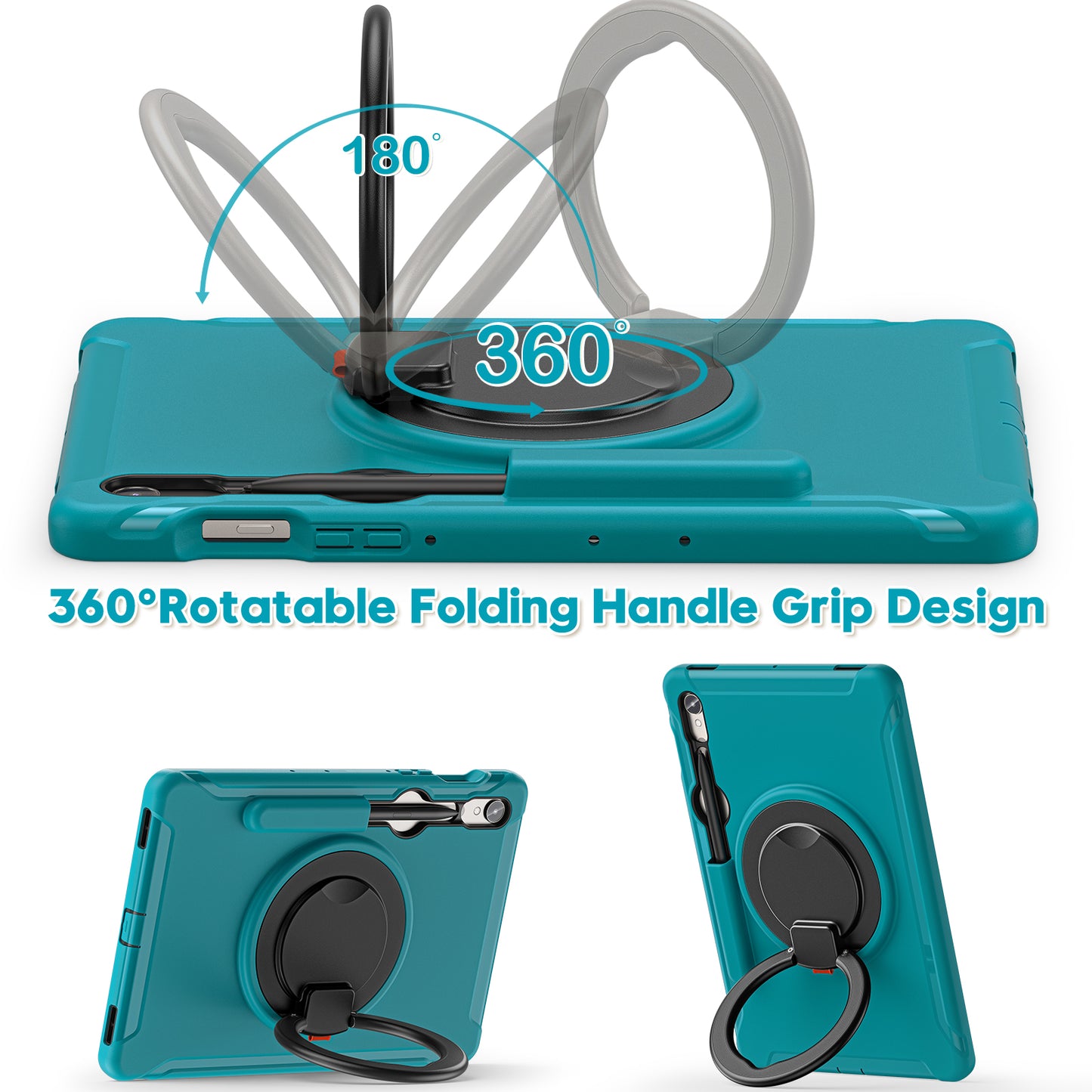 For Samsung Galaxy Tab S9 FE / S7 T870 / S8 X700 / S9 X710 Case Kickstand Tablet Cover with Pen Slot - Blue