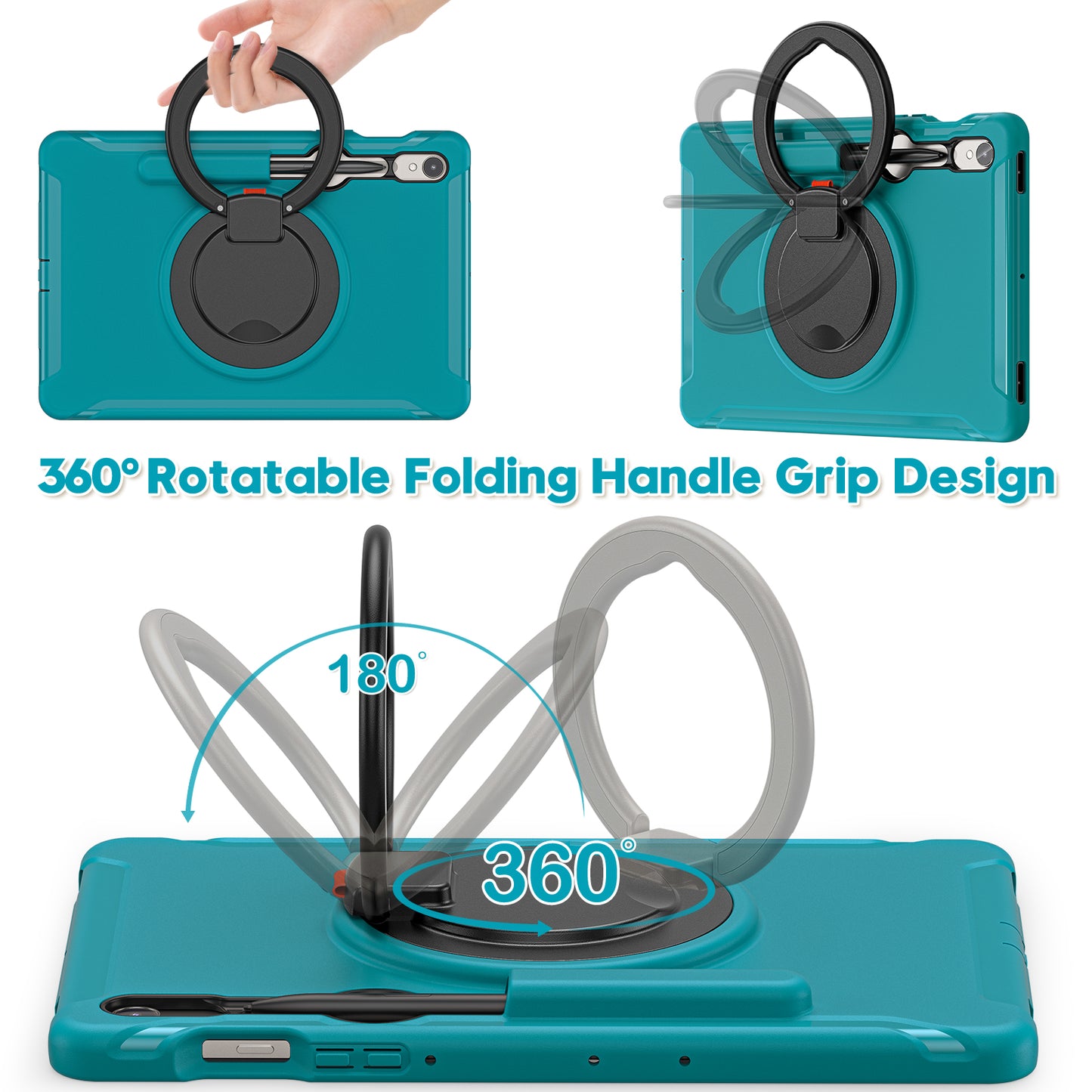 For Samsung Galaxy Tab S9 FE / S7 T870 / S8 X700 / S9 X710 Case Kickstand Tablet Cover with Pen Slot - Blue