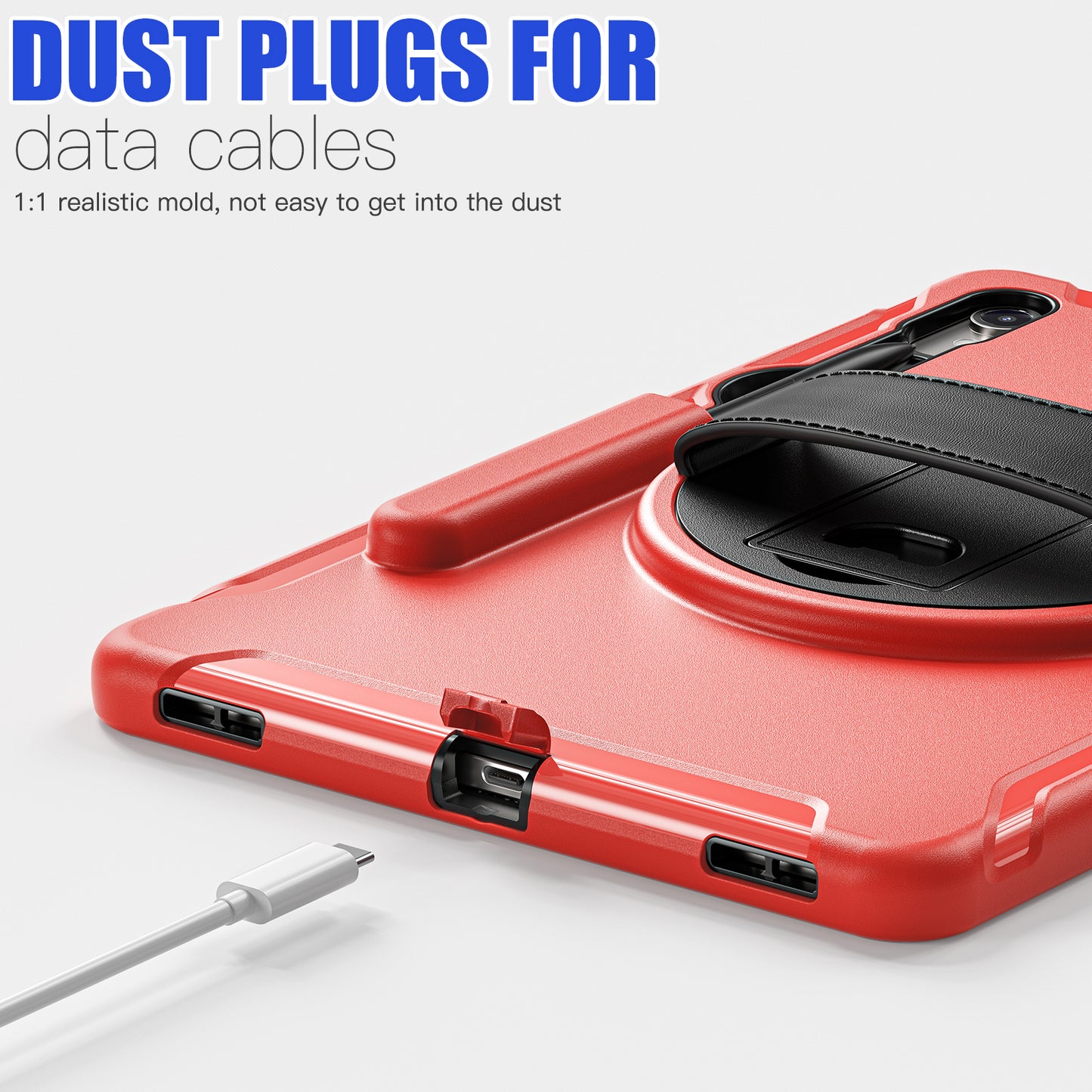 For Samsung Galaxy Tab S9 FE / S7 T870 / S8 X700 / S9 X710 Case PC+TPU Kickstand Tablet Cover with Pen Slot - Red