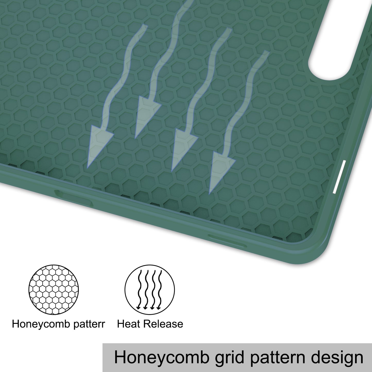 For Samsung Galaxy Tab S9 FE Leather Case Tri-fold Stand Pen Slot Tablet Cover - Blackish Green