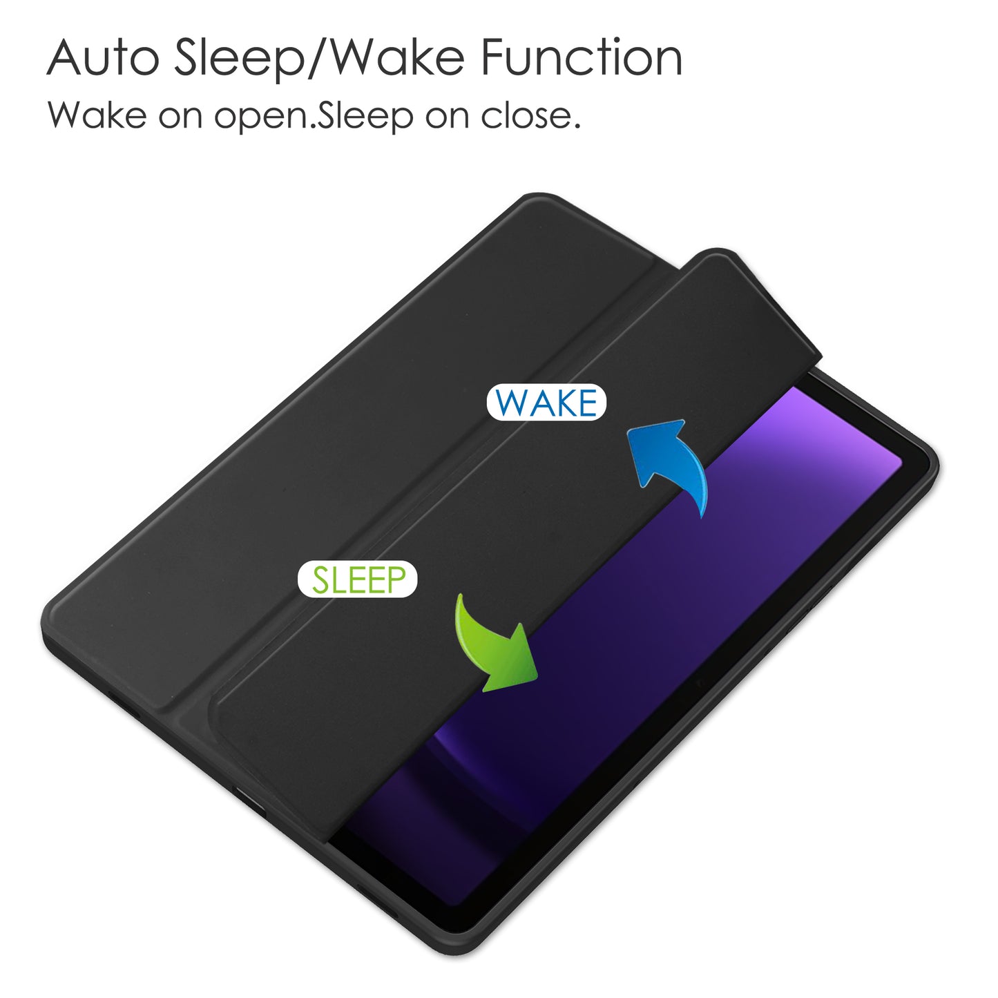 For Samsung Galaxy Tab S9 FE Tablet Case Leather+TPU+Acrylic Stand Cover with Pen Slot - Black