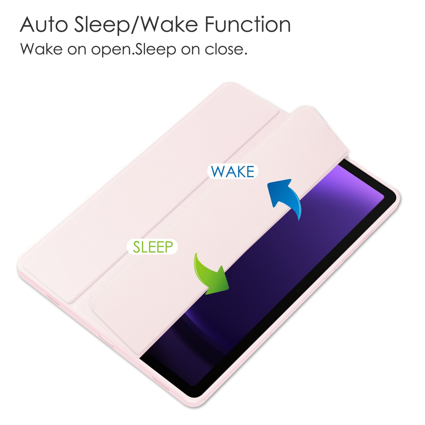 For Samsung Galaxy Tab S9 FE Tablet Case Leather+TPU+Acrylic Stand Cover with Pen Slot - Pink