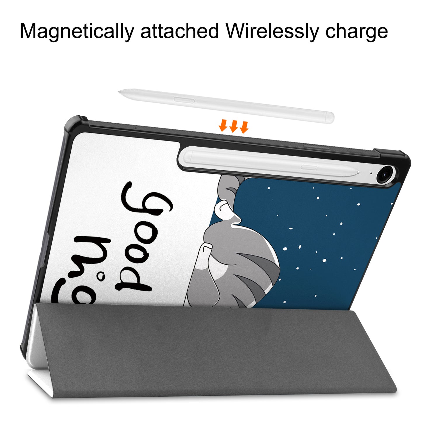 For Samsung Galaxy Tab S9 FE Case Pattern Printing Trifold Stand Tablet Cover - Cat