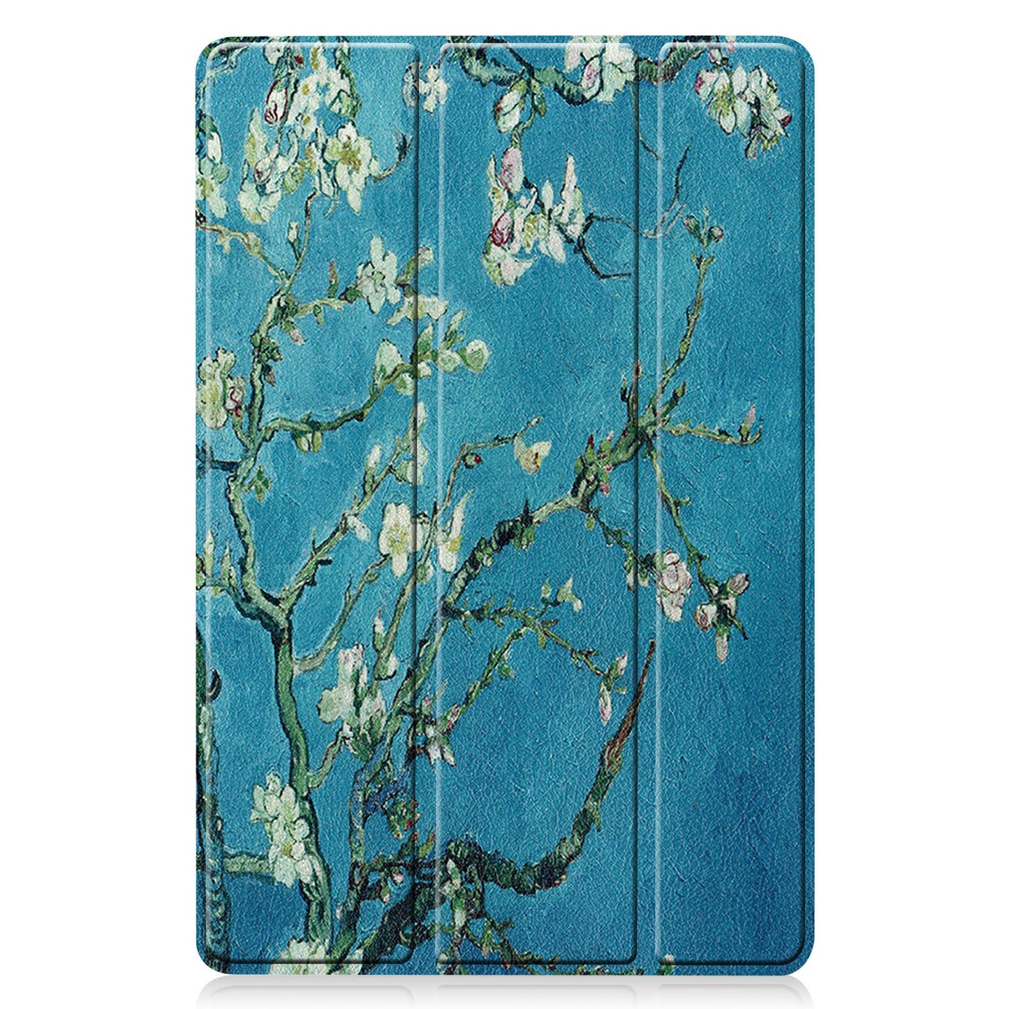 For Samsung Galaxy Tab S9 FE Case Pattern Printing Trifold Stand Tablet Cover - Apricot Blossom