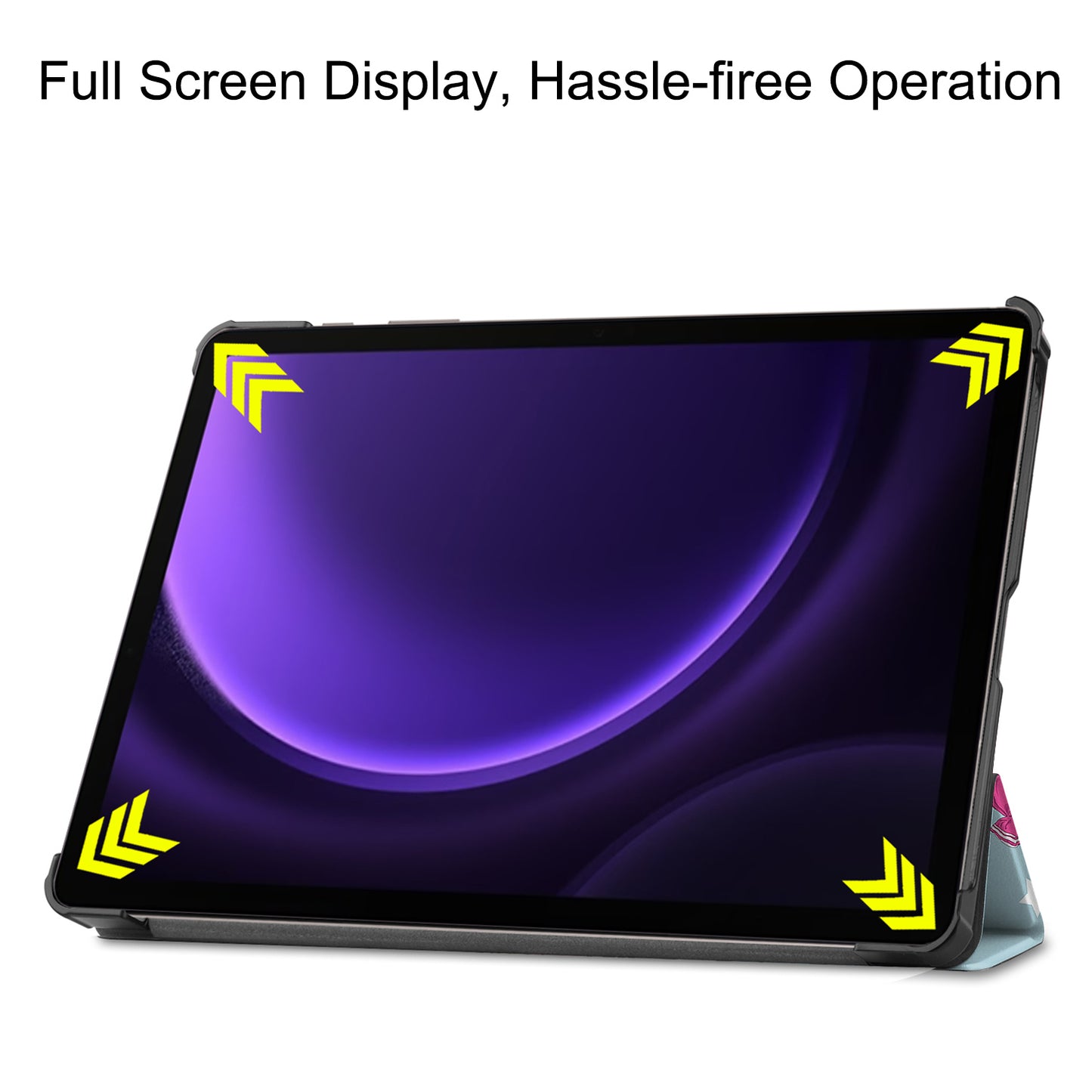 For Samsung Galaxy Tab S9 FE Case Pattern Printing Trifold Stand Tablet Cover - Horse