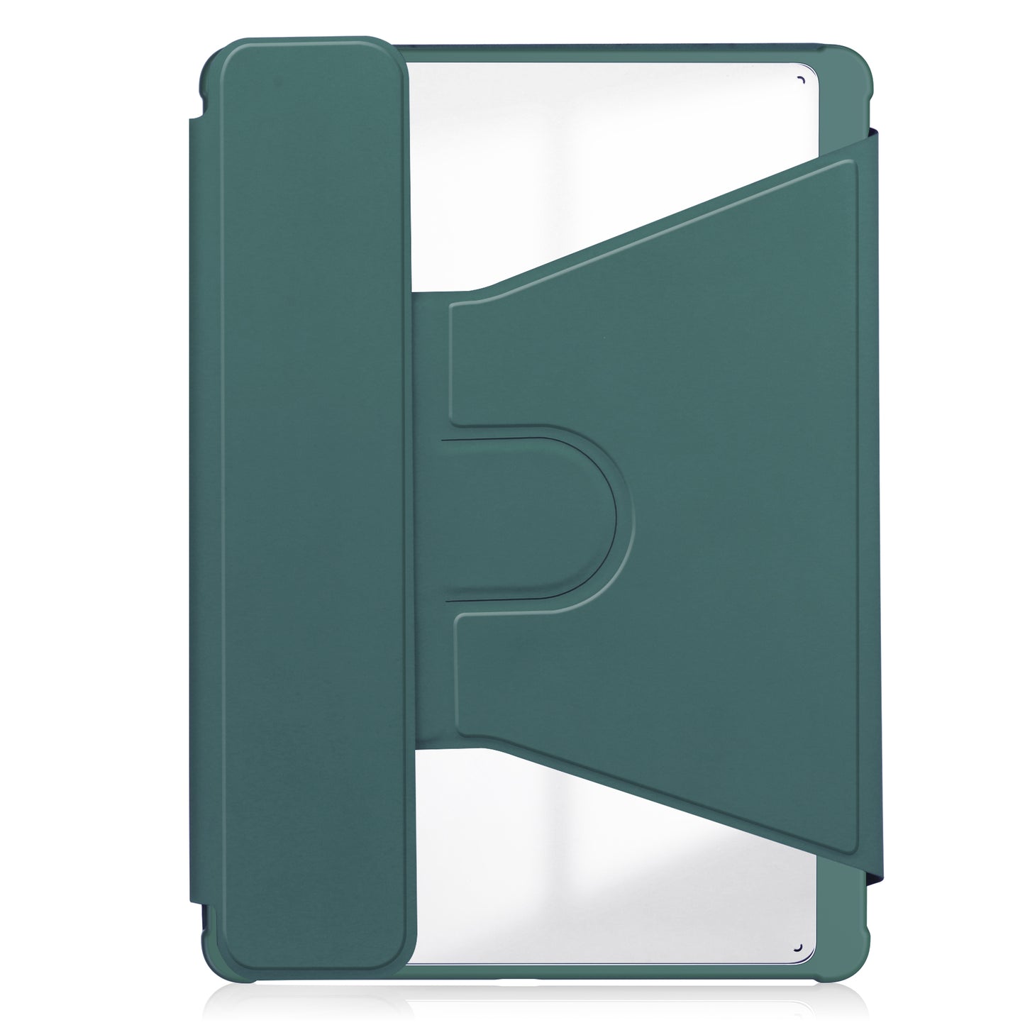 For Samsung Galaxy Tab S9 FE Case Leather+Acrylic Stand Tablet Cover (without Keyboard) - Blackish Green