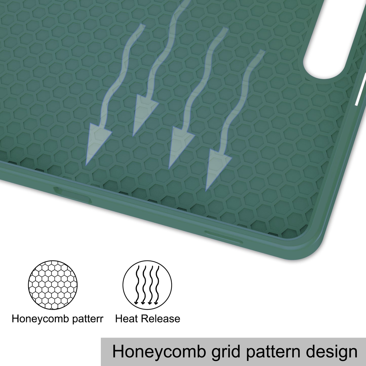 For Samsung Galaxy Tab S9 FE+ Case Tri-fold Stand Pen Slot Tablet Leather Cover - Blackish Green