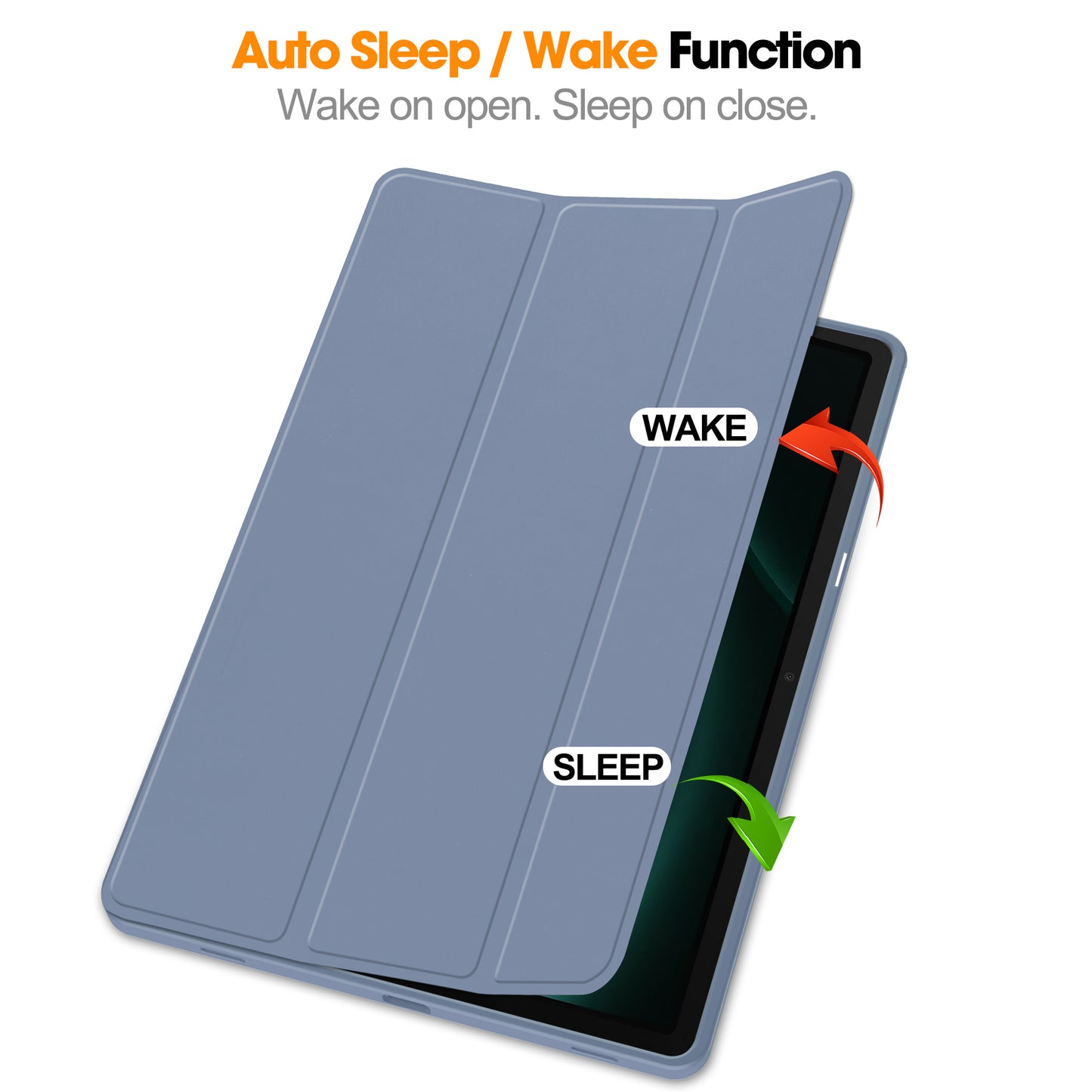 For Samsung Galaxy Tab S9 FE+ Case Tri-fold Stand Pen Slot Tablet Leather Cover - Purple