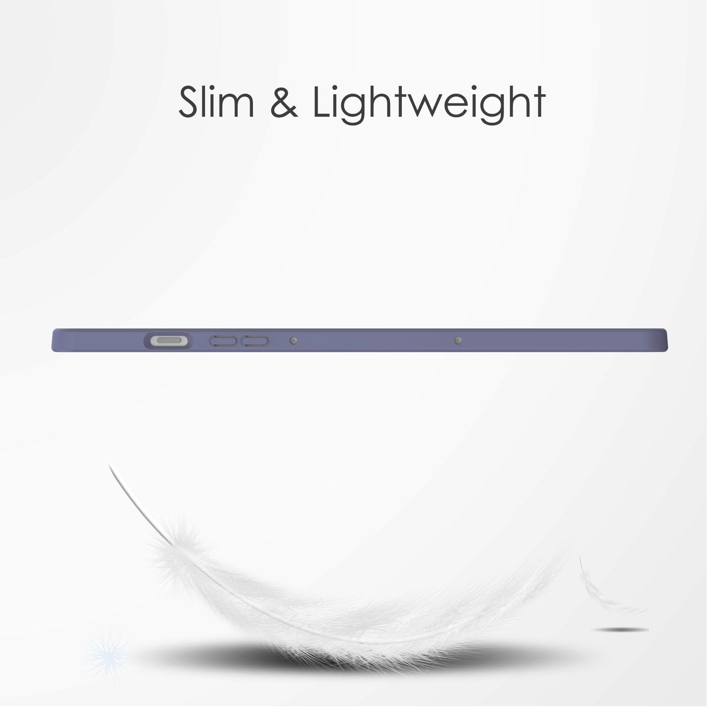 For Samsung Galaxy Tab S9 FE+ Clear Case Pen Slot Tablet Tri-fold Stand Cover - Purple