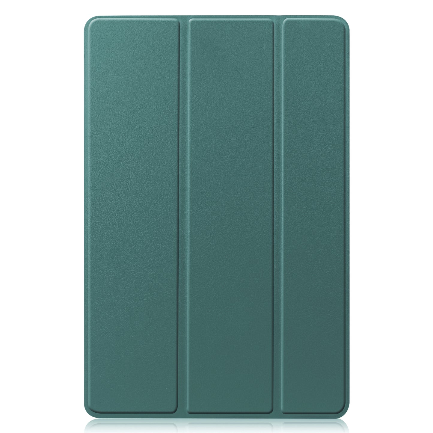 For Samsung Galaxy Tab S9 FE+ Leather Case Tablet Cover with Tri-fold Stand - Blackish Green
