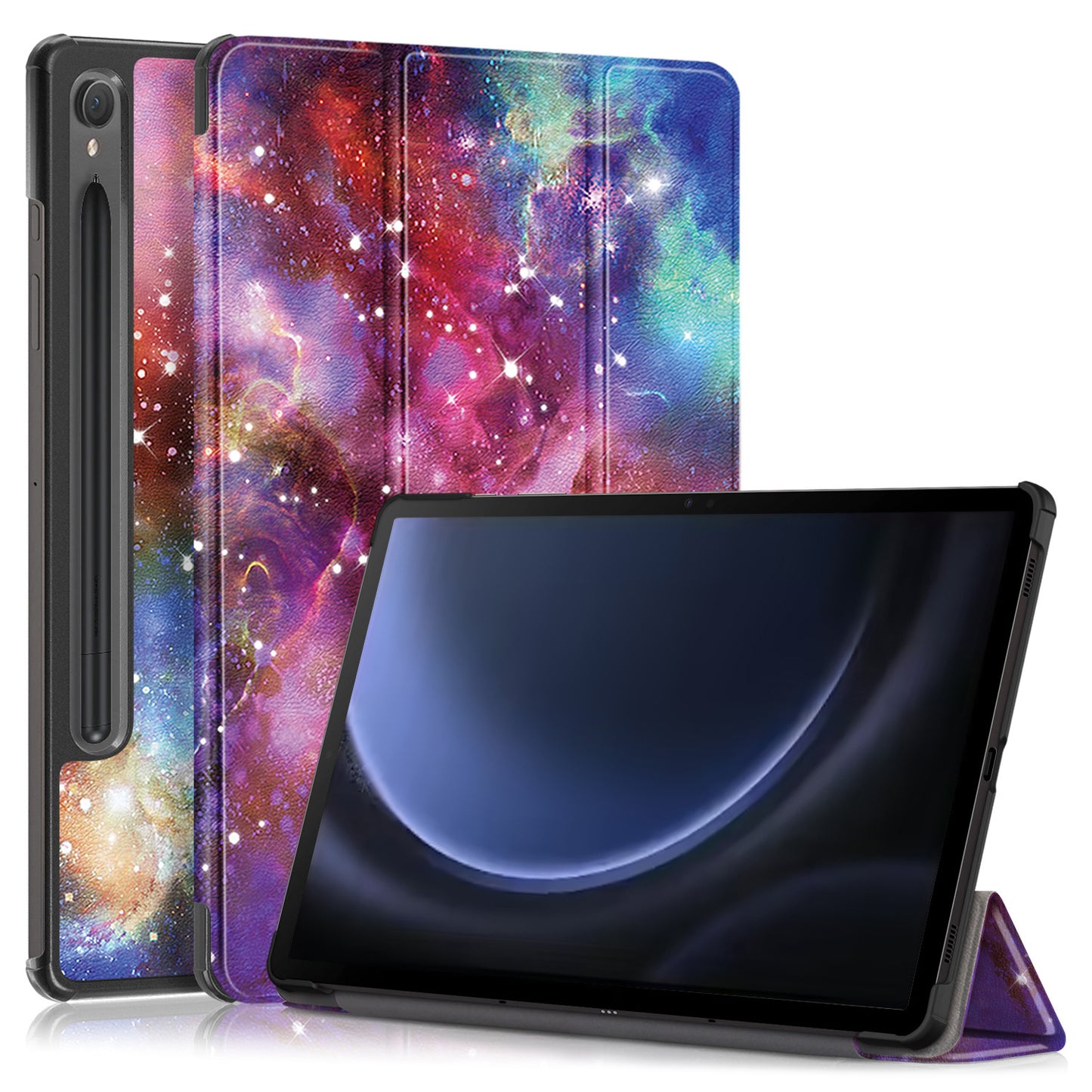 For Samsung Galaxy Tab S9 FE sm-x510 sm-x516 Case Tri-fold Stand Pattern Printing Tablet Cover - Galaxy