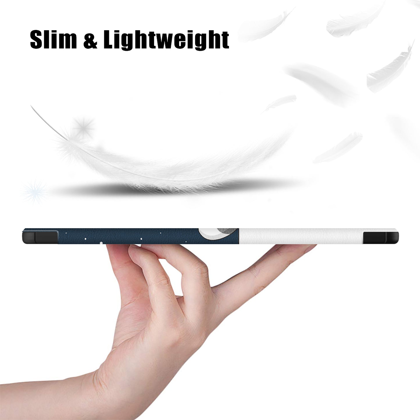 For Samsung Galaxy Tab S9 FE+ SM-x610 / SM-616 Case Tri-fold Stand Leather Tablet Cover - Cat