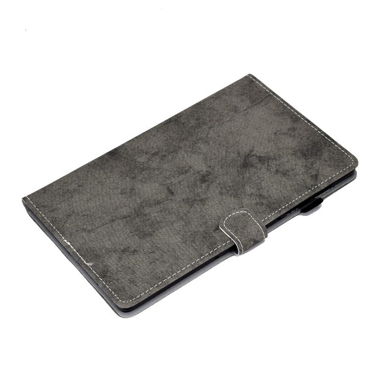 For Samsung Galaxy Tab A9 Leather Case Cloth Texture Card Holder Tablet Cover - Grey