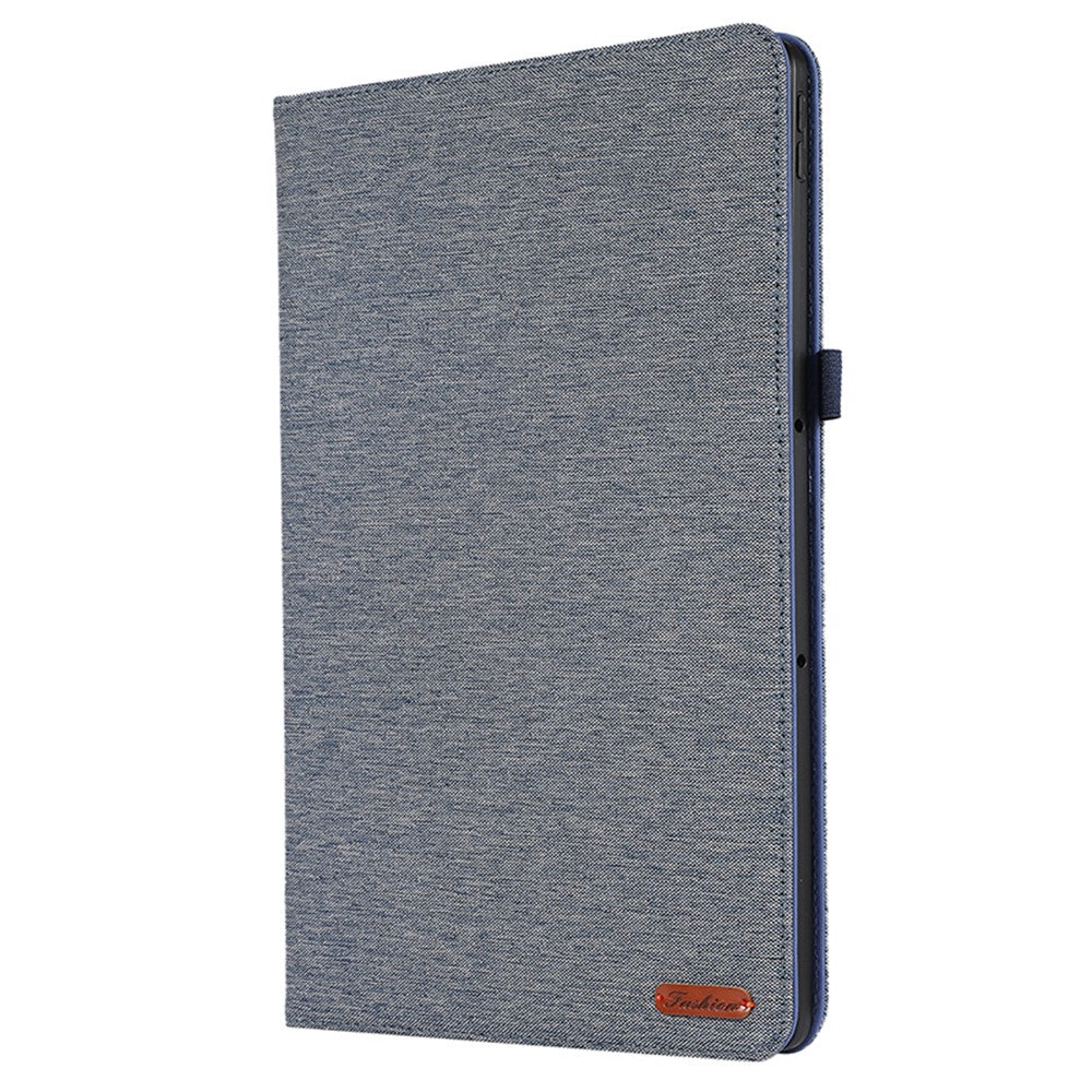 For Lenovo Tab P12 Case Cloth Texture Leather Tablet Cover with Card Holder - Blue