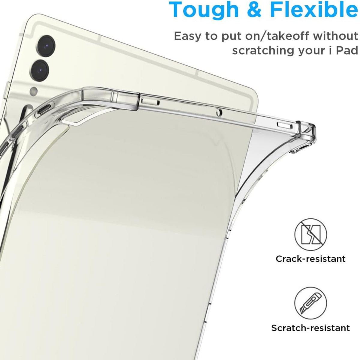 For Samsung Galaxy Tab S9 FE+ Case HD Clear Shell Drop-proof Protective Tablet TPU Cover