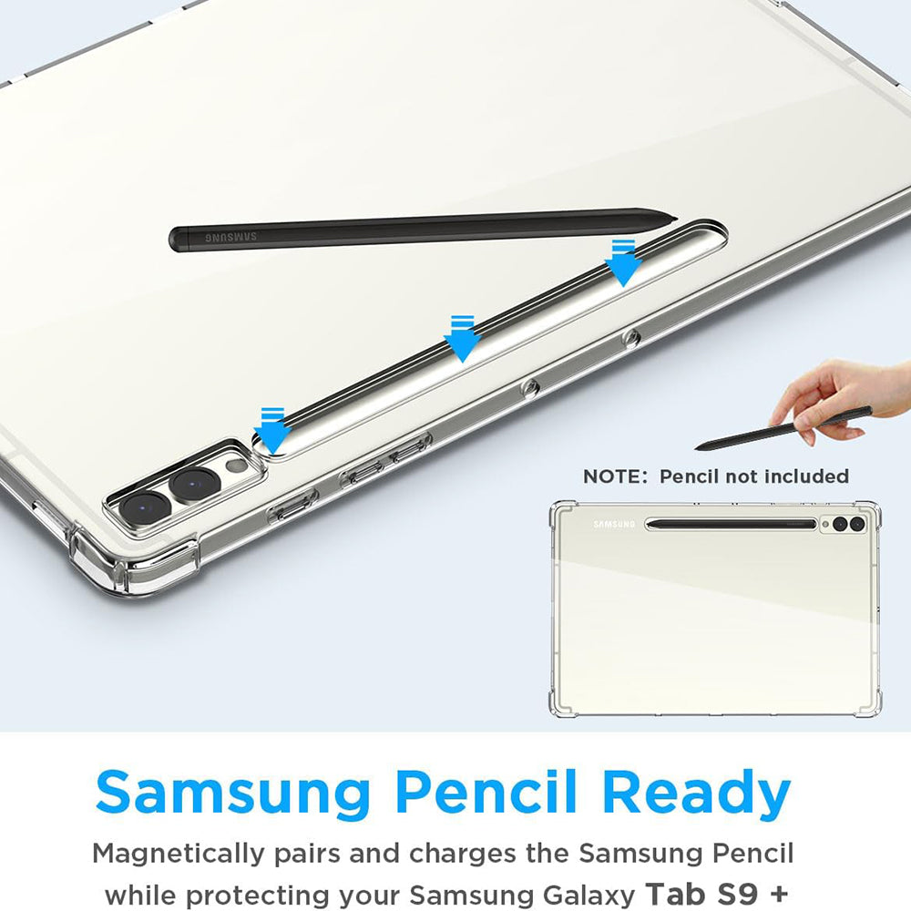 For Samsung Galaxy Tab S9 FE+ Case HD Clear Shell Drop-proof Protective Tablet TPU Cover