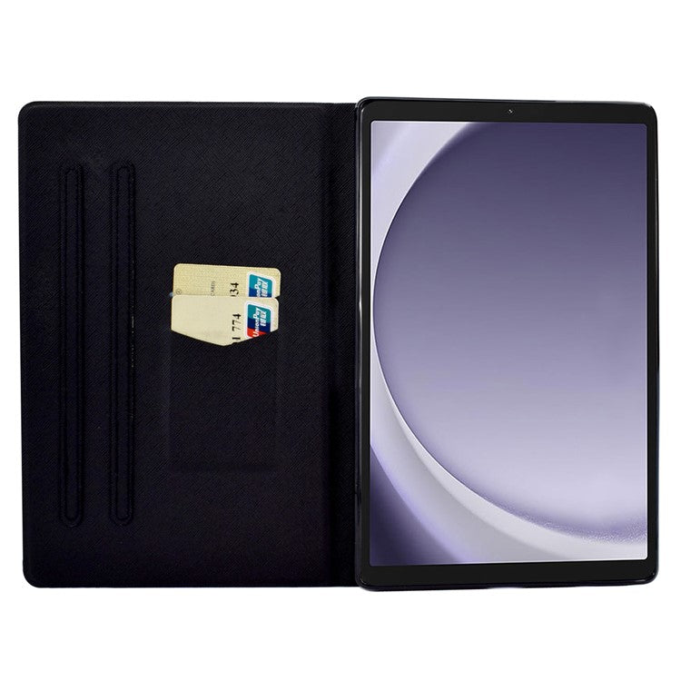For Samsung Galaxy Tab A9 Case Card Slots Stand Tablet Leather Cover - Skull