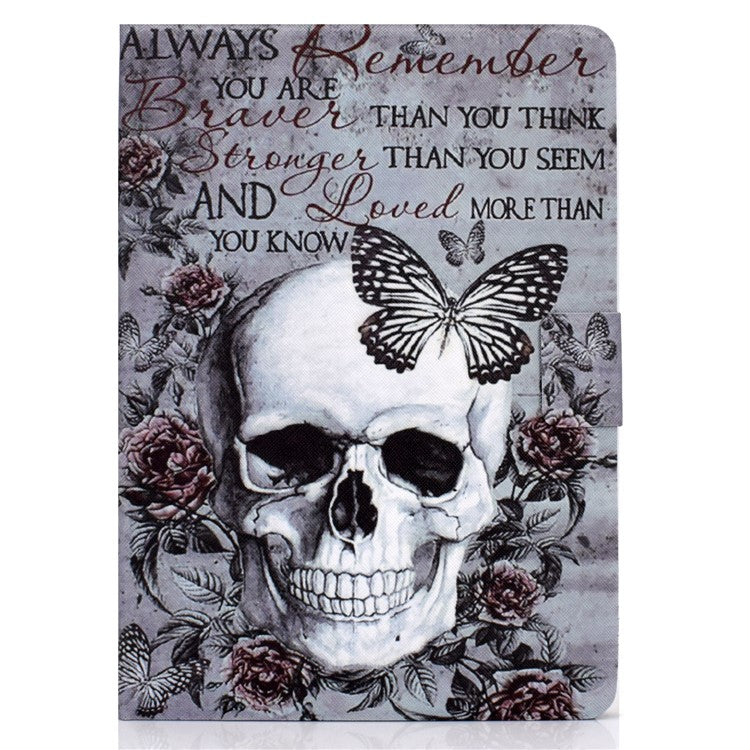 For Samsung Galaxy Tab A9 Case Card Slots Stand Tablet Leather Cover - Skull