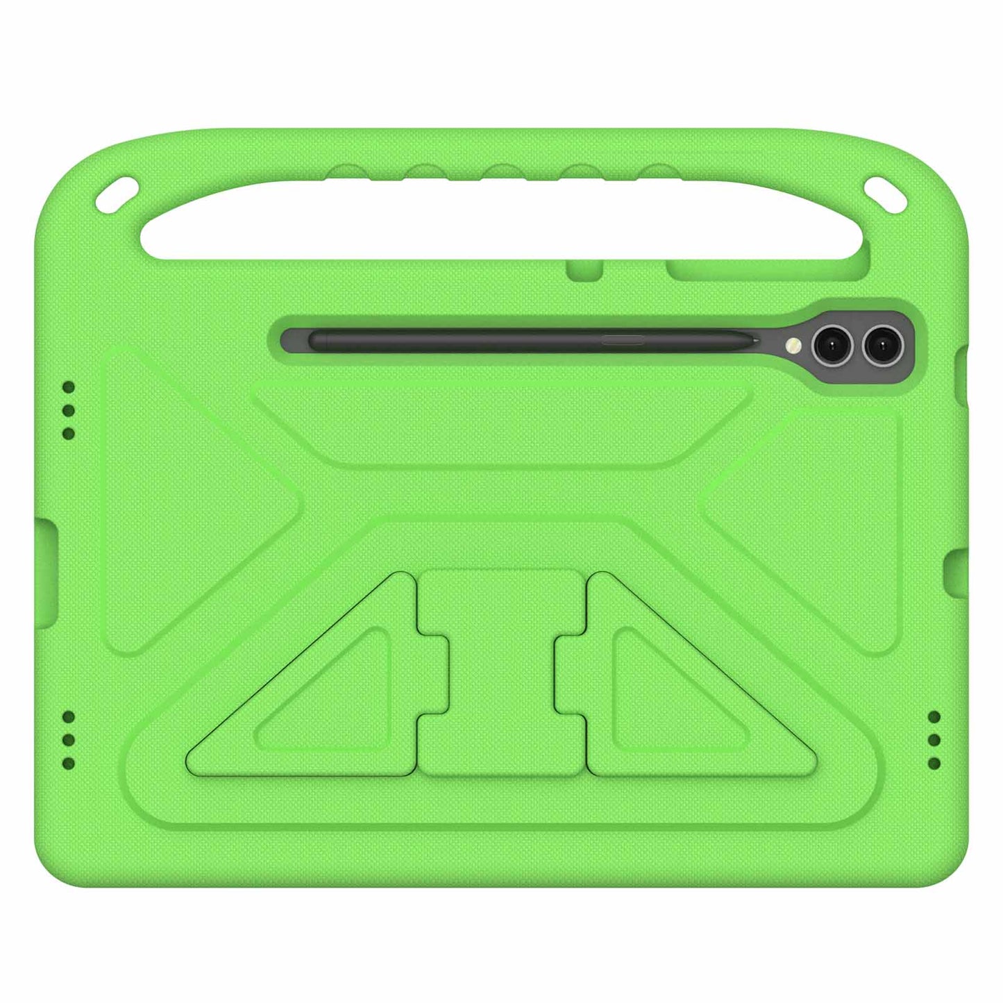 For Samsung Galaxy Tab S9 FE+ Case Hand Grip EVA Tablet Kickstand Cover - Green