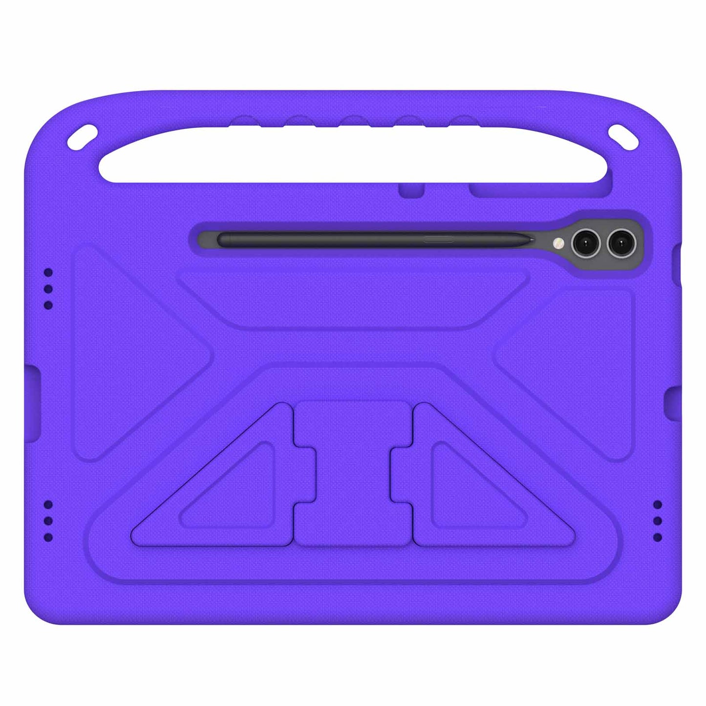 For Samsung Galaxy Tab S9 FE+ Case Hand Grip EVA Tablet Kickstand Cover - Purple
