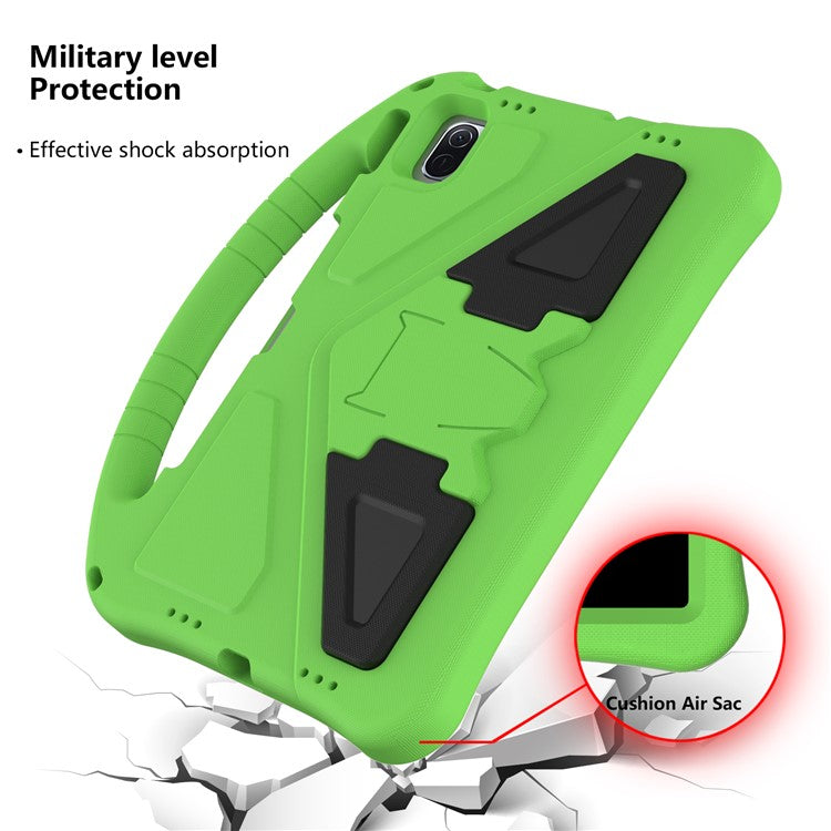 For Xiaomi Pad 6 / Pad 6 Pro / Huawei MatePad SE 11 Kids Tablet Case Handle Kickstand Rugged EVA Cover - Green