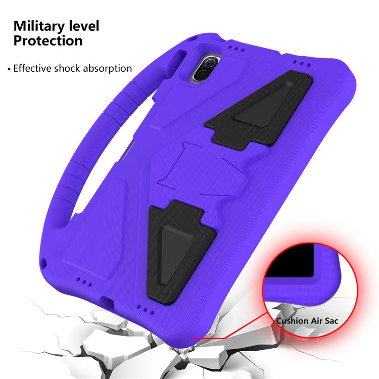 For Xiaomi Pad 6 / Pad 6 Pro / Huawei MatePad SE 11 Kids Tablet Case Handle Kickstand Rugged EVA Cover - Purple