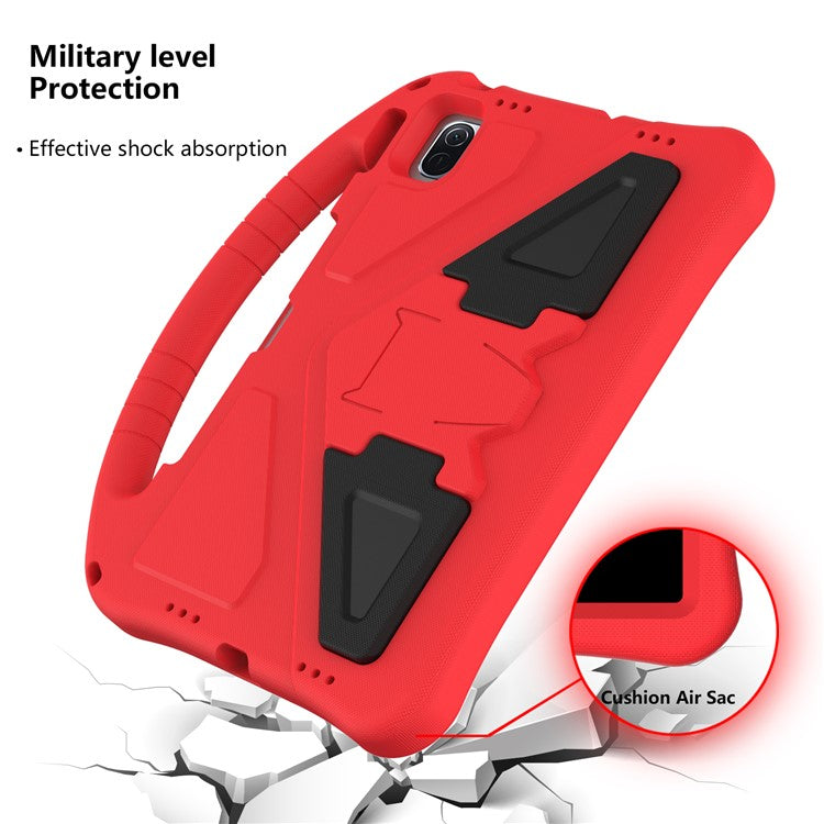 For Xiaomi Pad 6 / Pad 6 Pro / Huawei MatePad SE 11 Kids Tablet Case Handle Kickstand Rugged EVA Cover - Red