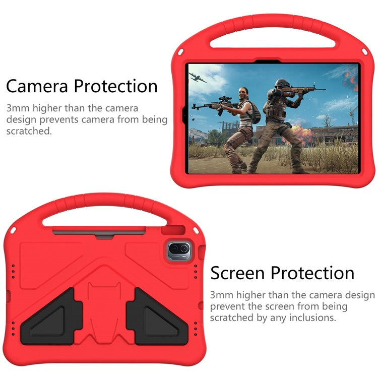 For Xiaomi Pad 6 / Pad 6 Pro / Huawei MatePad SE 11 Kids Tablet Case Handle Kickstand Rugged EVA Cover - Red